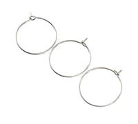 KIMISS Aros de Acero Inoxidable, 50 Pendientes de Aro a Granel de 20 Mm para Hacer Joyas de Bricolaje, Anillos con Dijes de Copa de Vino para Bodas y Fiestas