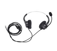 KIMISS Auriculares Telefónicos con Cable RJ9 con Micrófono con Cancelación de Ruido para Centro de Llamadas - Auriculares Binaurales de Oficina con Ajuste Ajustable y Cable de 5.2 Pies