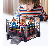 KIMISS Auténtico Conjunto de Anillos de Lucha Libre: Juguetes de Lucha Divertidos con Cuerdas Ble para Wrestler Warrior Action Figures , Edades 3-14 (Grey)