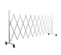 KIMISS Barrera Móvil Flexible - Puerta de Barricada Expandible de Metal Valla de Seguridad Plegable de 130 Pulgadas - Valla de Tráfico Ajustable