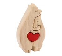 KIMISS Bears de Madera Rompecabezas de Madre y Osos - Arte de Madera de Haya Exquisito para la Decoración del Hogar - Pieza de Deco de Unión Familiar única