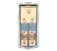 KIMISS Bloque de Distribución de 2 Vías Calibre 0/4 de Entrada a Calibre 4/8 de Salida 60A Bloque de Distribución de Fusibles Mini Portafusibles ANL para de Audio de Barco Automático