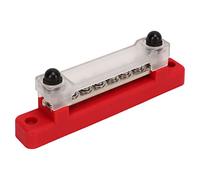 KIMISS Bloque de Distribución de EnergíA con Cubierta Barra de Bus de 6 Terminales para Automóvil Barco Marino RV - Barra de Bus de BateríA de 150 A con Pernos de Terminal M6, Tornillos de Terminal