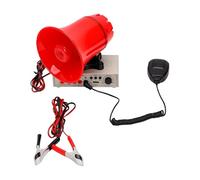 KIMISS Bocina de Advertencia para Coche, de Alarma de Advertencia para Vehículos de 12V y 24V con Lector de Tarjetas MP3 Mic de 25W AMP 130dB para Camiones, Coches, Uso en Carretera de