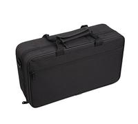 KIMISS Bolsa de Almacenamiento de Clarinete de Buey de Buey de Espuma Negra Lade con Correa Ajustable, Cremallera Bidireccional y Múltiples Compartimentos