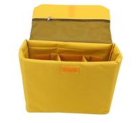 KIMISS Bolsa de Inserción para Cámara Funda Interior SLR a Prueba de Golpes Acolchada para Cámaras y Lentes DSLR Material de Esponja de Nailon de Alta Densidad Amarillo Gris Tallas S (L)