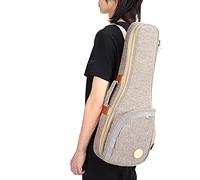 KIMISS Bolsa de Ukelele de Lino de Algodón espesante: Mochila Tejida Portátil con Forro de Terciopelo y Almohada de Cuello para Almacenamiento de Instrumentos Musicales (26 Pulgadas)