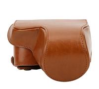 KIMISS Bolsa Impermeable para Cámara Paquete de Bolsa para Cámara de Cuero PU Estuche de Batería Extraíble con Correa para el Hombro para A6400 ILCE A6400 Livianas para DSLR/SLR/sin Espejo (Brown)