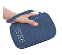 KIMISS Bolsa Organizadora de Cables de Viaje de Alta Capacidad para Organizador Electrónico Tela Catiónica Suave Cremallera Metálica Organizadores de Cables Grandes para Oficina de Negocios (Cian)