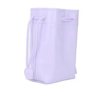 KIMISS Bolsa y Accesorios de Cámara con Cordón para Cámaras Instantáneas, Cuero Impermeable PU, Organizador de Almacenamiento Compacto para Equipo de Fotografía (Purple)
