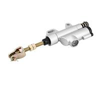 KIMISS Bomba de cilindro maestro hidráulico para freno trasero, compatible con motocicletas, ATV y dirt bike, diseño plegable, color plateado, cilindro maestro trasero