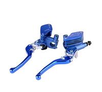 KIMISS Bomba De Freno Hidráulico, 22mm CNC Motocicleta Bomba de Freno hidráulico Embrague Cilindro Maestro Palanca Ajustable(Azul)