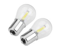 KIMISS Bombilla LED, 1 par de 12 V 1156 LED estroboscópico de Vidrio COB LED Señal de del Coche Luz de Marcha atrás Luz de Freno Trasera Lámparas Bombilla (Luz Blanca)
