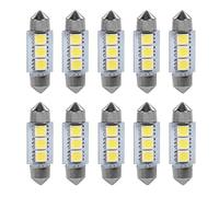 KIMISS Bombillas LED 10PCS 36MM, 12V 3 SMD 5050 LED Festoon Dome Bombillas de luz para automóvil Lámpara interior (blanco)