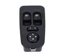 KIMISS Botón de Interruptor de Espejo Regulador de Ventana 73536060, Reemplazo de 12 Pines y 4 Pines para Ypsilon 843 2003 2011, con Material ABS Negro