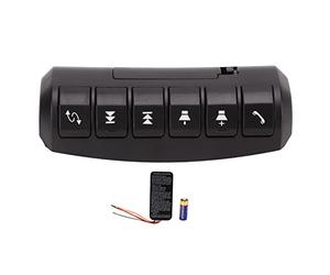 KIMISS Botón de Volante de Coche Control Remoto, 6 Teclas Botón de Volante Inalámbrico Reproductor de DVD Multifunción Botón de Control Remoto