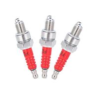 KIMISS Bujía, 3 piezas Bujía D8TC Bujía de 3 electrodos para CG 125150 CF250 Motocicleta Scooter ATV Quads