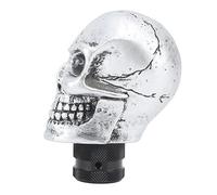 KIMISS Cabeza de Palanca de Cambios con Forma de Calavera - Elegante Perilla de Palanca de Cambios de Resina para Automóviles Manuales | de Transmisión de Ajuste Universal para una Mejor (SILVER)