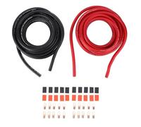 KIMISS Cable 1/0 AWG Cable Automotriz Primario de Alimentación para Automóvil de Tierra de Audio de Aluminio Revestido de Cobre 20 Pies Rojo Negro Compatible con Remolque