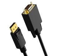 KIMISS Cable Adaptador DP a VGA de 1,8 m: Cable DisplayPort a VGA Eficiente para una Transmisión de Vídeo Clara, Diseño Plug and Play, Protección Robusta con Funda de PVC