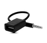 KIMISS Cable Adaptador USB 2.0 a AUX de 3,5 Mm para MP3 de Automóvil: Conecte una Unidad Flash USB para Reproducción de Música Estéreo del Automóvil (Black)