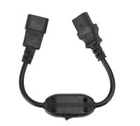 KIMISS Cable de Extensión de Alimentación IEC320 C14 a C13 con Interruptor - Adaptador de 0, para Computadora Portátil, Monitor, Lámpara, Fuente de Alimentación de Altavoz