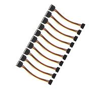 KIMISS Cable de Extensión de Potencia 90 Grados Masculino a Mujer - 10 Paquete de 15 Conectores de Pines para Unidades ópticas de SSD HDD