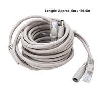 KIMISS Cable Ethernet RJ45+DC para CCTV, 5M, compatible con cámaras IP y sistemas NVR, transmisión 10Mbps/100Mbps, Cat 5