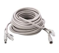 KIMISS Cable Ethernet RJ45+DC para CCTV, 15M, compatible con cámaras IP y s NVR, velocidad 10/100Mbps, categoría 5, conexión estable