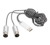 KIMISS Cable Midi de 70,9 Pulgadas a USB Cable Convertidor de Entrada y Salida con Luz Indicadora Chip de Procesamiento FTP Carcasa Metálica Instrumentos Musicales de Alto Rendimiento/Sonido en Vivo