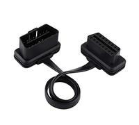 KIMISS Cable OBD2 de extensión, para diagnóstico automotriz, conector macho a hembra de 16 pines, longitud 30 cm/12 pulgadas, adaptador compatible con vehículos