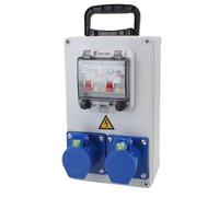 KIMISS Caja de Distribución Portátil Impermeable IP44: Toma de Disyuntor Eléctrico Industrial para Sitios de Construcción y Talleres, Diseño Resistente de 250 X 150 X 100 Mm