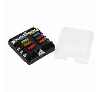 KIMISS Caja Portafusibles de Cuchilla de Distribución de Energía para Automóvil de 6 Vías, 12 V-24 V, con Fusibles, Resistente Al Agua, Indicadores LED, para Aplicaciones Automotrices y Marinas