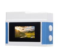 KIMISS Cámara con Llavero, Llavero Vintage Cámara Digital de 12 MP Vídeo HD 1080P Pantalla de 0,96 Pulgadas Flash LED Tipo C Batería de 200 MAh con Enfoque Automático para Actividades (Blanco Azul)
