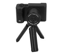KIMISS Cámara de Selfie para Niños de 1080P, Cámara de Vídeo de 12MP con Trípode para Pantalla IPS para Niños y Niñas, Regalo de Cumpleaños, Estabilización de Imagen Electrónica (Black)