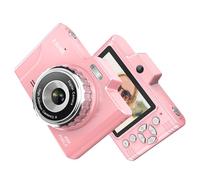 KIMISS Cámara de Vídeo Digital de 2,5 K, Cámara para Niños de 48 MP, Pantalla de 2,8 Pulgadas, Zoom 16X, Batería, Cumpleaños, Navidad, Adolescentes, Estudiantes, Amigos (Pink)