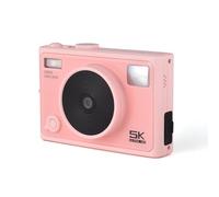 KIMISS Cámara Digital 5K WiFi de Doble Lente de 72 MP, Pantalla IPS de 2,8 Pulgadas, Enfoque Automático, Zoom Digital 18X, Batería Integrada, Filtros de Color de Flash LED, Cámara (Pink)