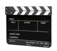 KIMISS Camara para Filmar Videoylic Claqueta Cine Profesional Digitalañolylic 30X25Cmboard Director Películas Cine Y Televisión Fotografía Prop (Pizarra Rayada Blanca (PAV1BBE))
