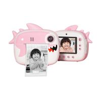 KIMISS Cámara para Niños de Ultra Alta Definición, Cámara Instantánea de 12 MP, Cámara de Impresión 1080P, Pantalla IPS de 2,4 Pulgadas, Zoom Digital 16X con 3 Rollos de Papel de (Pink)