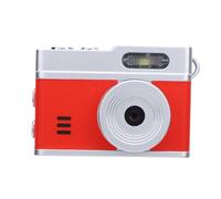 KIMISS Cámara Tipo Llavero, Compacta Digital 1080P HD 12MP Cámara Retro Pantalla de 0,96 Pulgadas Luz de Relleno LED Tipo C para Vlog Aventuras Al Aire Libre Ciclismo (Rojo Plateado)