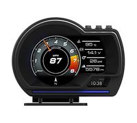 KIMISS Car HUD Head Up Display, Pantalla de 3 Pulgadas OBD2 + GPS Smart Gauge Car HUD Velocímetro Turbo RPM Alarma para Automóvil Camión