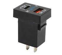 KIMISS Cargador de Coche USB 3,0 de Carga Rápida para Vehículos de 12V-24V, Puerto Dual con Pantalla de Voltaje para Motocicletas y Autocaravanas