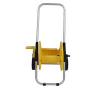 KIMISS Carro de Carrete para Manguera de Agua de Jardín con Ruedas - Carro de Manguera de Aluminio Amarillo para Césped y Jardín - Diseño Antideslizante, Almacenamiento de Conveniente y Portátil