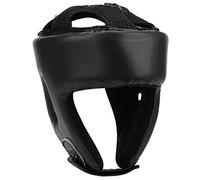 KIMISS Casco de Boxeo PU, Head Guard Sanda Kickboxing Cuero Ajustable Training DefenseBlack Talla Grande (Negro)