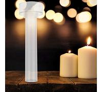 KIMISS Cilindro de Moldes para Velas - Molde para Hacer Velas con Punta de Plástico Transparente con Cubierta de Metal para Decoración del Hogar de Bricolaje (poste recto superior de la iglesia
