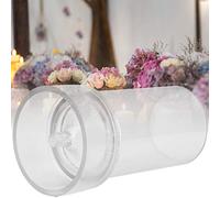 KIMISS Cilindro de Moldes para Velas - Molde para Hacer Velas con Punta de Plástico Transparente con Cubierta de Metal para Decoración del Hogar de Bricolaje (columna del techo de la iglesia 5 * 10)