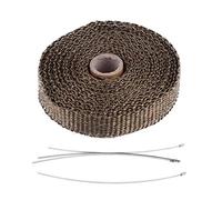 KIMISS Cinta aislante térmica para, 5 metros, con 4 bridas de acero inoxidable, color marrón - Aislamiento térmico para tubos de de coche