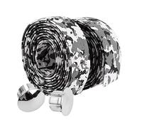 KIMISS Cinta de Manillar de Camuflaje para Bicicleta de Carretera, Envoltura de Espuma de Goma, 2 uds., Cinta Adhesiva para Manillar de Bicicleta de Carretera, 2 Tapones de Barra (Blanco+Negro)