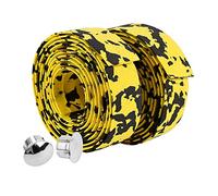 KIMISS Cinta de Manillar para Bicicleta - 2 Pcs de Cinta Antideslizante y Tapones (Negro y)