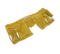 KIMISS Cinturón de Herramientas de Cuero Resistente para Carpintería y Jardinería, Delantal Portátil con Múltiples Bolsillos y Hebilla de Liberación Rápida